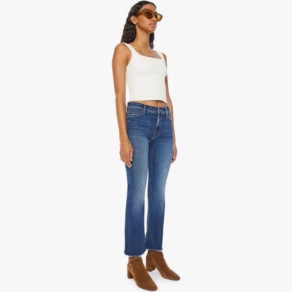 MOTHER The Outsider Ankle Fray Jeans Uncharted Waters Size 26 - Picture 3 of 12